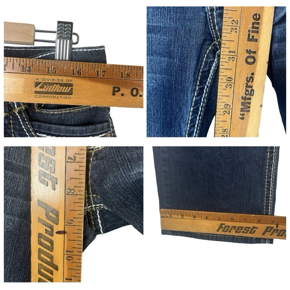 Y2K Angels Low Rise Bootcut Jeans Flap Pocket Size 15 Dark Wash‎